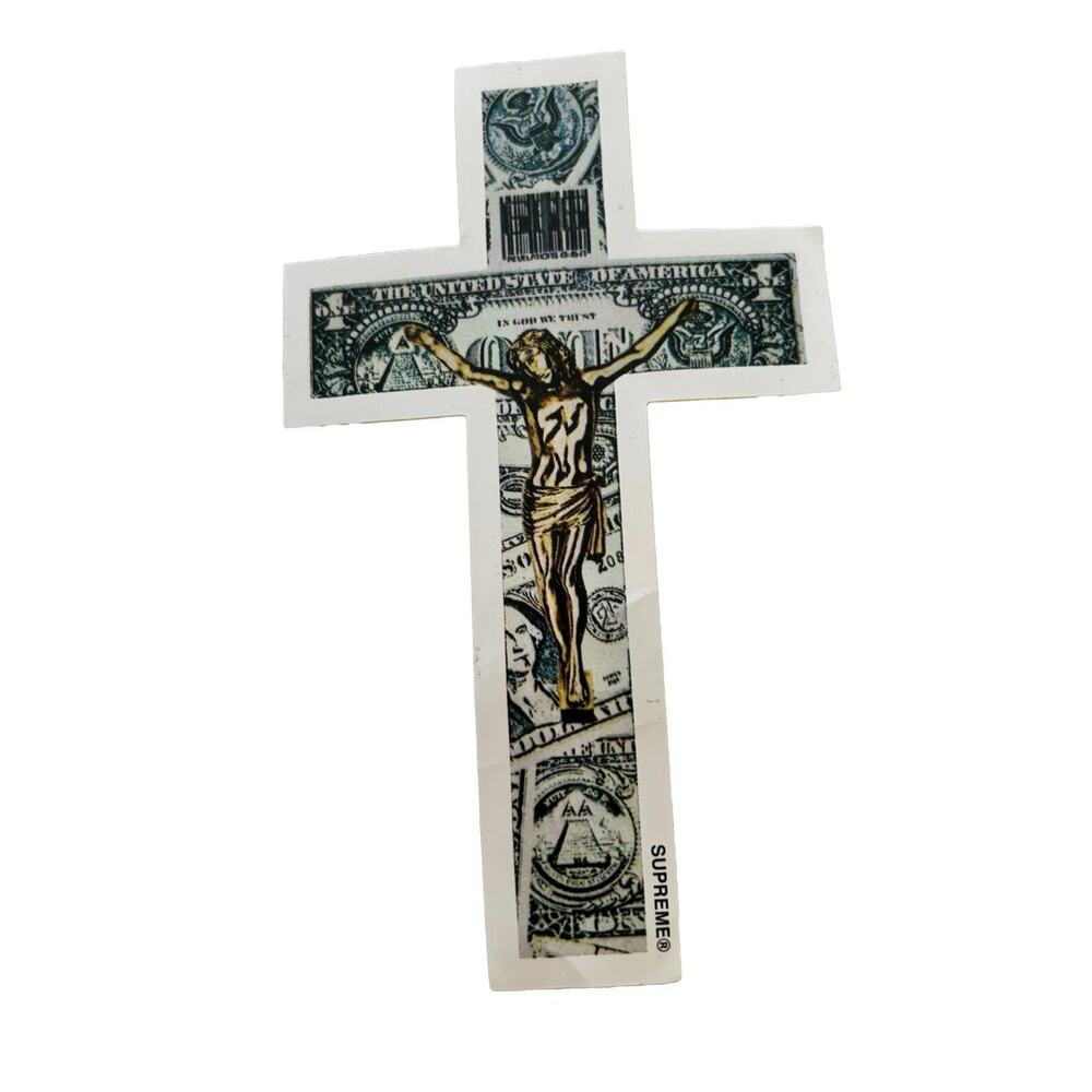 Supreme “In God We Trust” Cross Sticker SS14 Authentic Rare